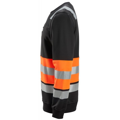 8031 Sudadera de alta visibilidad clase 1 negro-naranja