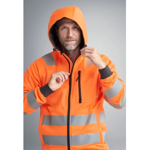 8039 Sudadera con capucha y cremallera completa de alta visibilidad clase 2/3 naranja