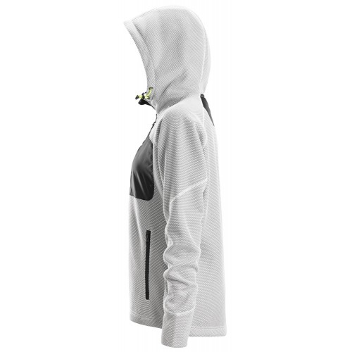 8047 Sudadera con capucha para mujer FlexiWork blanco-negro