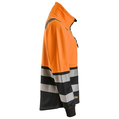 8073 Chaqueta con cremallera completa de alta visibilidad clase 2 para mujer naranja-negro