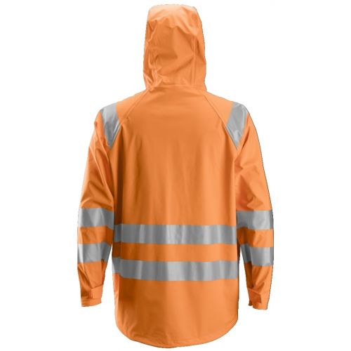 8233 Chaqueta impermeable PU de alta visibilidad clase 3 naranja