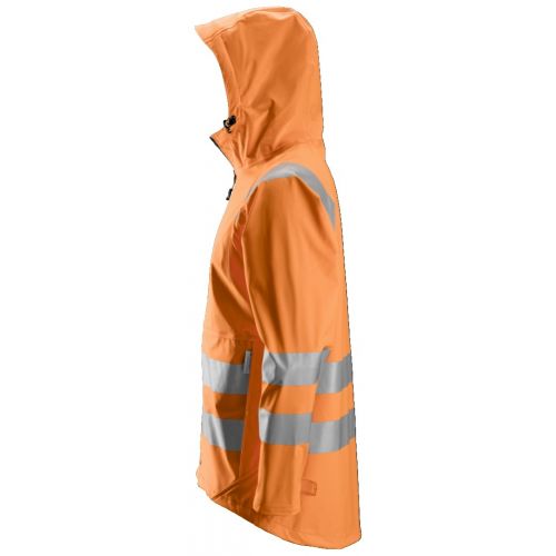 8233 Chaqueta impermeable PU de alta visibilidad clase 3 naranja