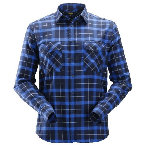 Camisa manga larga franela de cuadros AllroundWork azul marino-azul talla XL