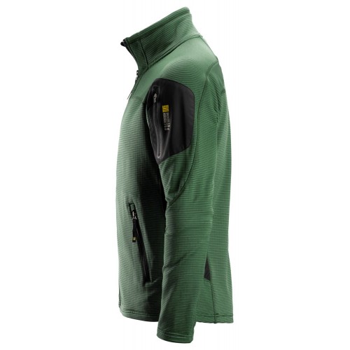 9438 Chaqueta de microforro polar Body Mapping verde forestal-negro