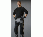 6214 Pantalones largos de trabajo con bolsillos flotantes Canvas+ RuffWork gris-negro