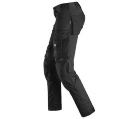 6341 Pantalones largos de trabajo elásticos AllroundWork Slim Fit color negro