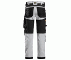 6341 Pantalones largos de trabajo elásticos AllroundWork Slim Fit color blanco/ negro