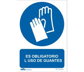 Señal obligatorio el uso de guantes PVC Glasspack