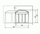 Cubo de reciclaje integrable Multi-Box Duo L