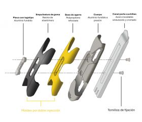 Cúter con bloqueo automático con mango de aluminio fundido MXP-AL