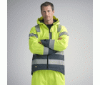 1330 Chaqueta impermeable de alta visibilidad clase 3 AllroundWork amarillo/ azul marino