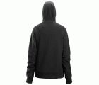 2877 Sudadera mujer con capucha, cremallera completa y logo negro