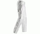 Pantalones largos de trabajo Canvas+ bolsillos flotantes 3214 Blanco