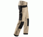 Pantalones largos de trabajo Canvas+ bolsillos flotantes 3214 Kaki / Negro