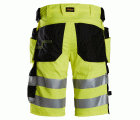 6135 Pantalones cortos de trabajo elásticos de alta visibilidad clase 1 con bolsillos flotantes amarillo-negro