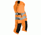 6138 Pantalones pirata de trabajo elásticos de alta visibilidad clase 1/2 con bolsillos flotantes naranja-negro