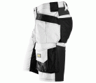 6141 Pantalones cortos de trabajo elásticos Slim Fit AllroundWork con bolsillos flotantes blanco/ negro