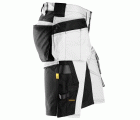 6141 Pantalones cortos de trabajo elásticos Slim Fit AllroundWork con bolsillos flotantes blanco/ negro