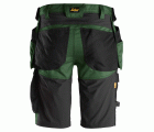 6141 Pantalones cortos de trabajo elásticos Slim Fit AllroundWork con bolsillos flotantes verde forestal/ negro