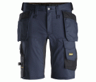 6141 Pantalones cortos de trabajo elásticos Slim Fit AllroundWork con bolsillos flotantes azul marino/ negro