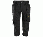 Pantalones pirata de trabajo elásticos bolsillos flotantes AllroundWork 6142 Negro