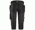 Pantalones pirata de trabajo elásticos bolsillos flotantes AllroundWork 6142 Negro