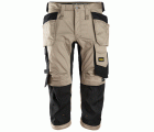 6142 Pantalones pirata de trabajo elasticos con bolsillos flotantes AllroundWork beige-negro