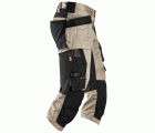 6142 Pantalones pirata de trabajo elasticos con bolsillos flotantes AllroundWork beige-negro