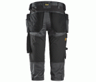 Pantalones pirata de trabajo elásticos bolsillos flotantes AllroundWork 6142 Gris Acero/Negro