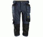 6142 Pantalones pirata de trabajo elasticos con bolsillos flotantes AllroundWork azul marino-negro