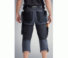 Pantalones pirata de trabajo elásticos bolsillos flotantes AllroundWork 6142 Gris Acero/Negro