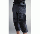 Pantalones pirata de trabajo elásticos bolsillos flotantes AllroundWork 6142 Gris Acero/Negro