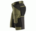 6143 Pantalones cortos de trabajo elásticos Slim Fit AllroundWork verde kaki/ negro