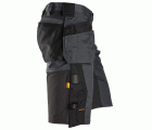 6151 Pantalones cortos de trabajo elásticos de ajuste holgado AllroundWork con bolsillos flotantes gris acero/ negro