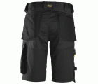 6153 Pantalones cortos de trabajo elásticos de ajuste holgado AllroundWork negro