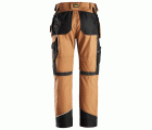 6214 Pantalones largos de trabajo con bolsillos flotantes Canvas+ RuffWork marron-negro