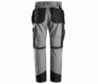 6214 Pantalones largos de trabajo con bolsillos flotantes Canvas+ RuffWork gris-negro