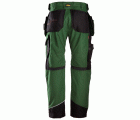 6214 Pantalones largos de trabajo con bolsillos flotantes Canvas+ RuffWork verde forestal-negro