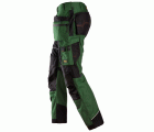 6214 Pantalones largos de trabajo con bolsillos flotantes Canvas+ RuffWork verde forestal-negro