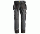 6214 Pantalones largos de trabajo con bolsillos flotantes Canvas+ RuffWork gris acero-negro