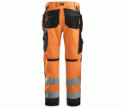 6230 Pantalón Allround Work+ Alta Visibilidad Bolsillos Flotantes CL2 Naranja / Gris acero