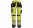 6230 Pantalón Allround Work+ Alta Visibilidad Bolsillos Flotantes CL2 Amarillo / Gris acero