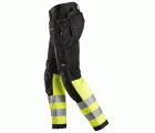 6233 Pantalones largos de trabajo de alta visibilidad clase 1 con bolsillos flotantes AllroundWork negro-amarillo