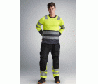 6233 Pantalones largos de trabajo de alta visibilidad clase 1 con bolsillos flotantes AllroundWork negro-amarillo