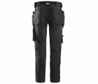 6241 Pantalones largos de trabajo elásticos AllroundWork Slim Fit con bolsillos flotantes color negro