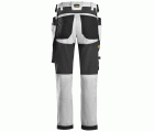 6241 Pantalones largos de trabajo elásticos AllroundWork Slim Fit con bolsillos flotantes color blanco/ negro