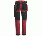 6241 Pantalones largos de trabajo elásticos AllroundWork Slim Fit con bolsillos flotantes color rojo/ negro