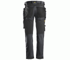 6241 Pantalones largos de trabajo elásticos AllroundWork Slim Fit con bolsillos flotantes color gris acero/ negro