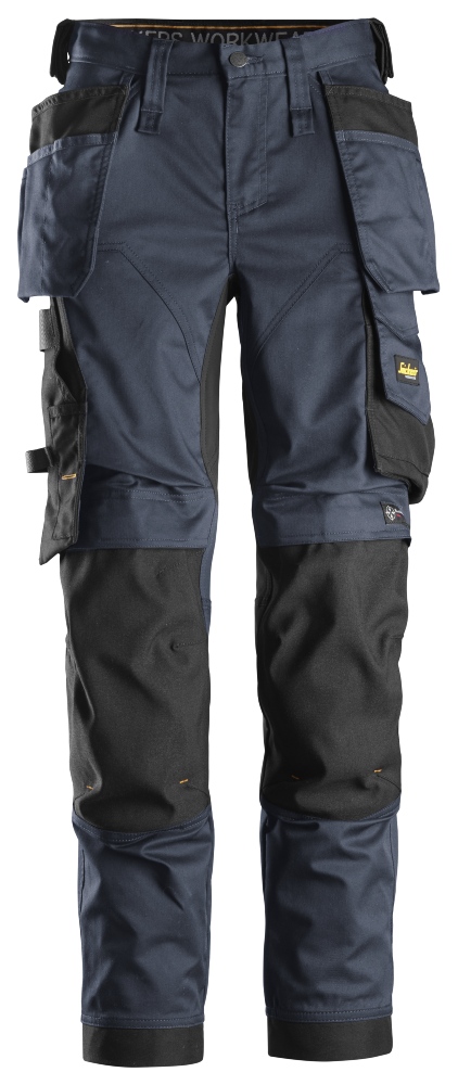 Snickers Workwear 6247 Pantalones largos elásticos de trabajo para mujer  con bolsillos flotantes AllroundWork negro