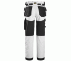 6251 Pantalones largos de trabajo elásticos ajuste holgado AllroundWork Loose Fit con bolsillos flotantes color blanco/ negro